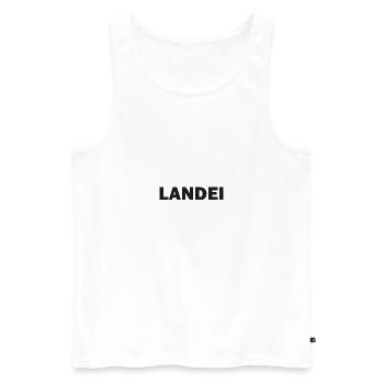 Landei - Männer Premium Bio Tank Top - Weiß - Vorne - Michal (187cm)