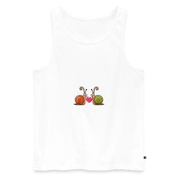 Escargot Couple Saint-Valentin - Débardeur bio Premium Homme - blanc - Devant - Michal (187cm)