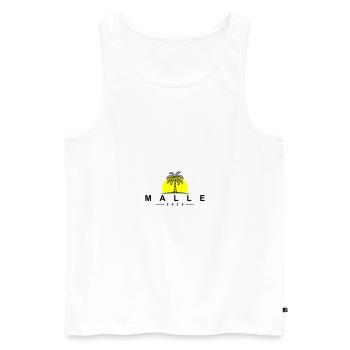 Malle 2025 - Männer Premium Bio Tank Top - Weiß - Vorne - Michal (187cm)