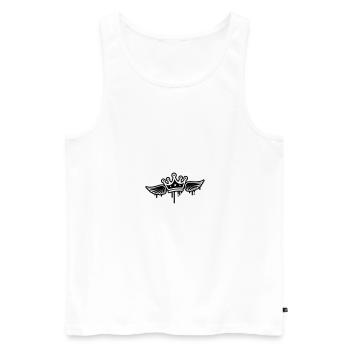 Crown Wings - Men's Premium Organic Tank Top - white - Front - AI Model Male 178 light (178cm)