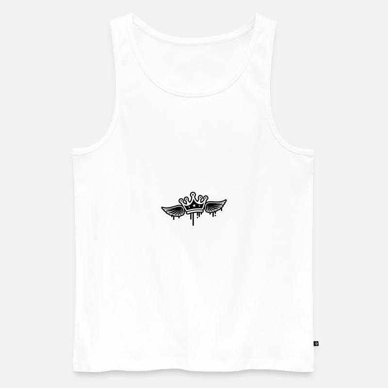 Krone Flügel - Männer Premium Bio Tank Top - Weiß