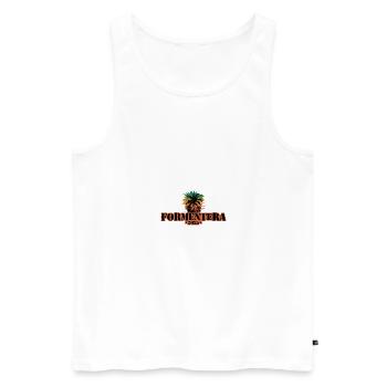 Formentera 2025 Palmen - Männer Premium Bio Tank Top - Weiß - Vorne - Michal (187cm)