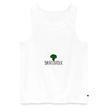 Broccoholic Brocoli brocoli - Débardeur bio Premium Homme - blanc - Devant - Michal (187cm)