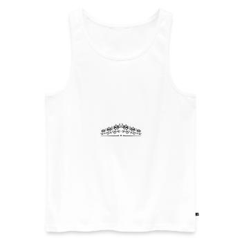 Monkey Party Team - Men's Premium Organic Tank Top - white - Front - Michal (187cm)
