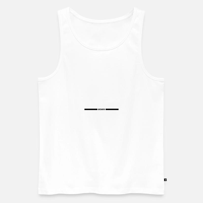 2025 Strich - Männer Premium Bio Tank Top - Weiß