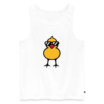 cool chick (rd) - Débardeur bio Premium Homme - blanc - Devant - AI Model Male 178 light (178cm)