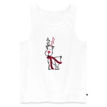 Rentier mit Schal - Männer Premium Bio Tank Top - Weiß - Vorne - AI Model Male 178 light (178cm)