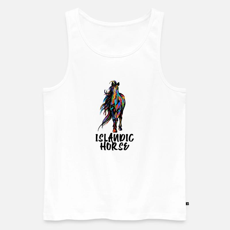 Islandpferde Statement Pferde Pferdefan Isländer - Männer Premium Bio Tank Top - Weiß