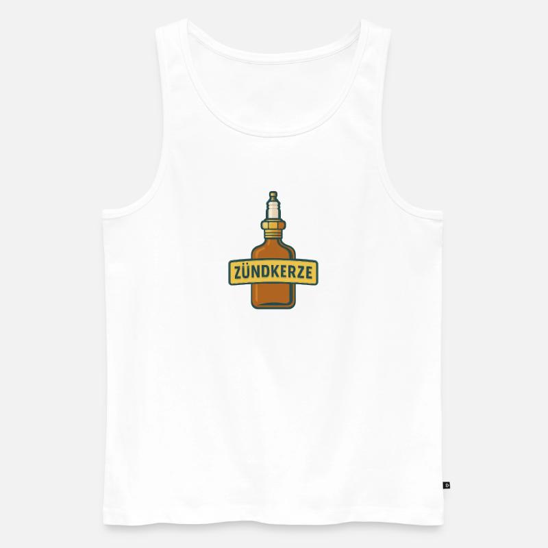 Zündkerze Schnapsflasche - Männer Premium Bio Tank Top - Weiß