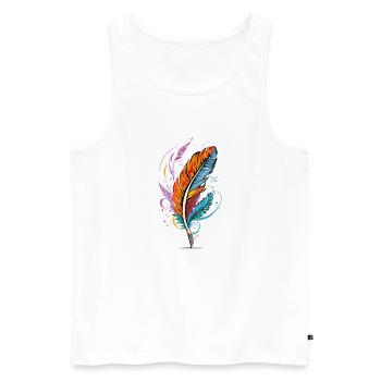 Feather - Männer Premium Bio Tank Top - Weiß - Vorne - Michal (187cm)