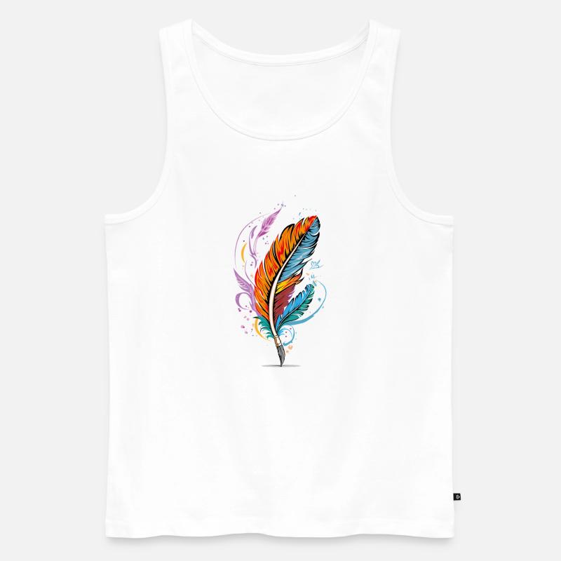 Feather - Männer Premium Bio Tank Top - Weiß