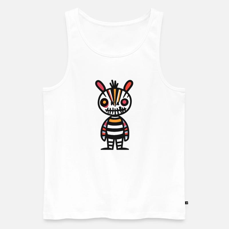 Zebra Halloween Comic Lustig - Männer Premium Bio Tank Top - Weiß