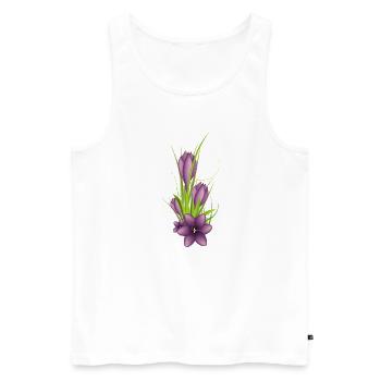 Des crocus violets délicats dans une illustration élégante - Débardeur bio Premium Homme - blanc - Devant - Michal (187cm)