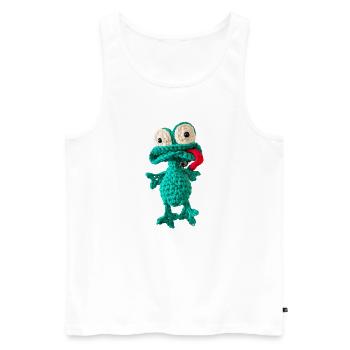 Silly Frog - Men's Premium Organic Tank Top - white - Front - Michal (187cm)