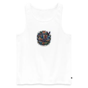 Tierwelt Wildnis Collage - Männer Premium Bio Tank Top - Weiß - Vorne - Michal (187cm)