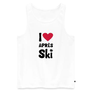 I love apresski - Débardeur bio Premium Homme - blanc - Devant - Michal (187cm)