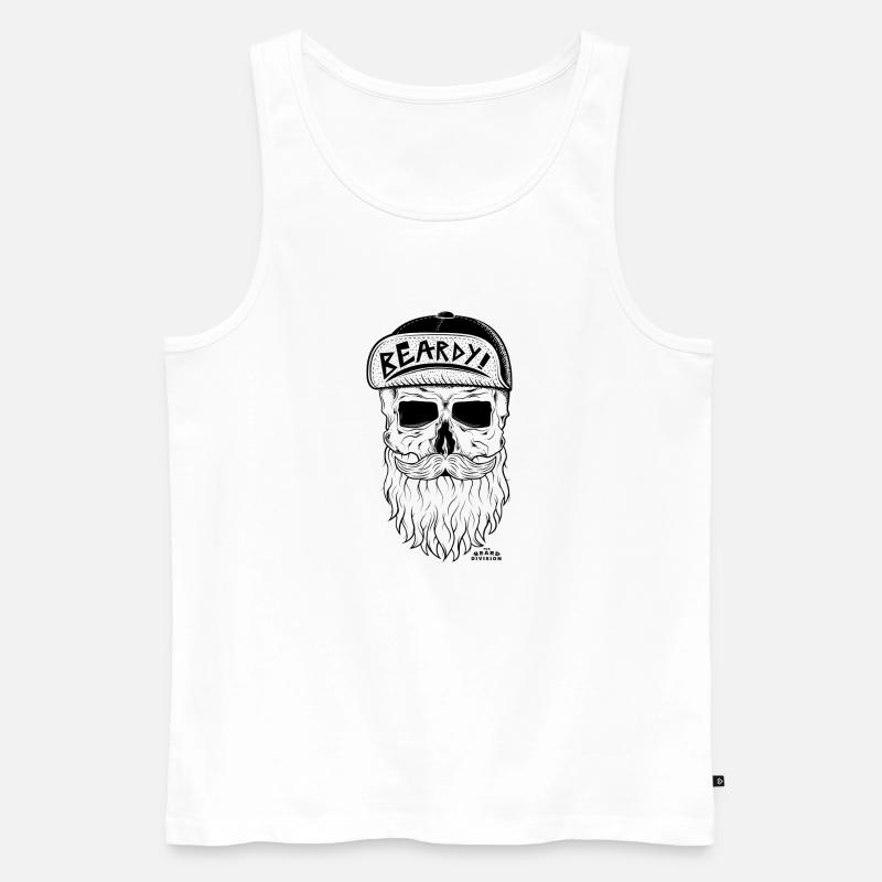 TBD Bearded Cap - Männer Premium Bio Tank Top - Weiß