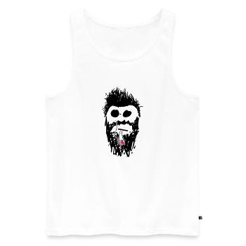 hipster_01 - Männer Premium Bio Tank Top - Weiß - Vorne - Michal (187cm)