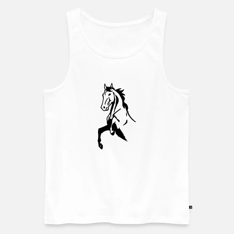Pferd - Männer Premium Bio Tank Top - Weiß