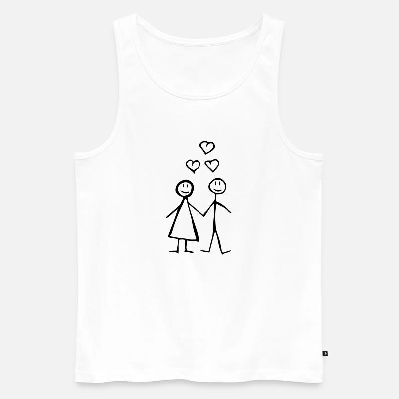 Comic Couple - Männer Premium Bio Tank Top - Weiß