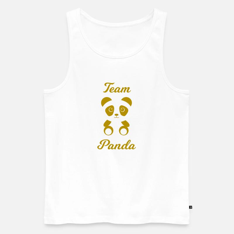 Team Panda Bär als Geschenkidee - Männer Premium Bio Tank Top - Weiß