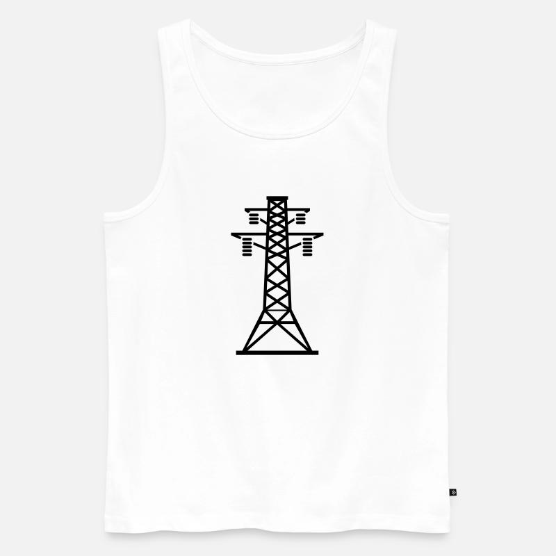 strommast_yu1 - Männer Premium Bio Tank Top - Weiß