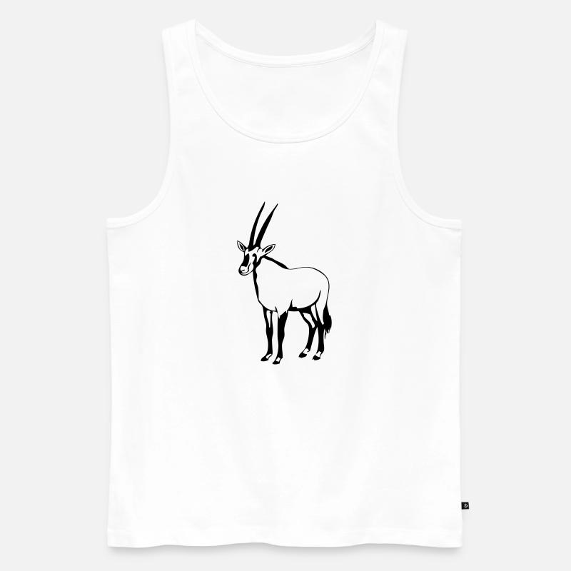 Oryx - Antilope - Männer Premium Bio Tank Top - Weiß