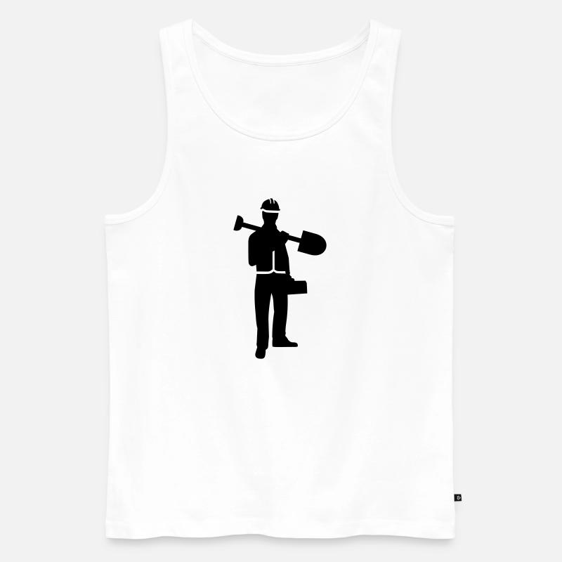 Construction worker - Men's Premium Organic Tank Top - white