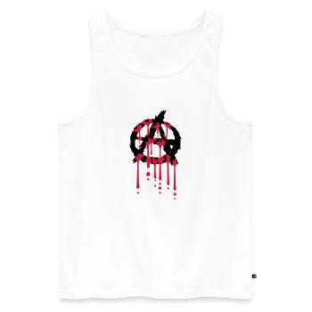 Logo Anarchie Blut Tropfen - Männer Premium Bio Tank Top - Weiß - Vorne - AI Model Male 178 light (178cm)