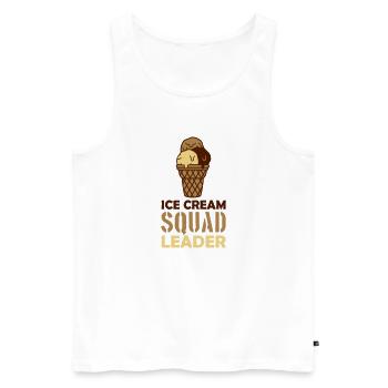 Leader de l’escouade de crème glacée - Débardeur bio Premium Homme - blanc - Devant - Michal (187cm)