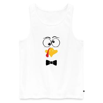 Lustiger Truthahn Gesicht Junge - Männer Premium Bio Tank Top - Weiß - Vorne - Michal (187cm)