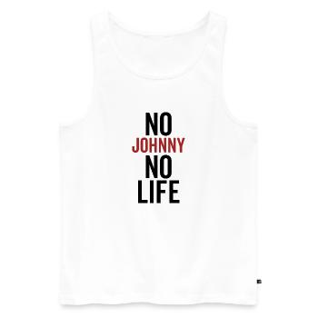 No Johnny No Life - Men's Premium Organic Tank Top - white - Front - Michal (187cm)