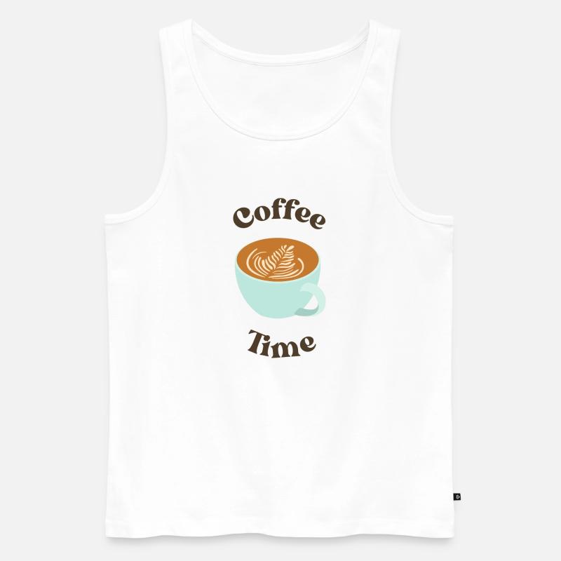 Kaffee-Zeit - Männer Premium Bio Tank Top - Weiß