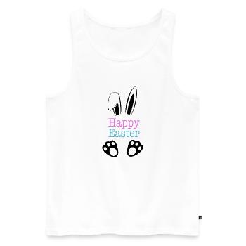 Ostern, Happy Easter, Frohe Ostern, Osterhase - Männer Premium Bio Tank Top - Weiß - Vorne - Michal (187cm)