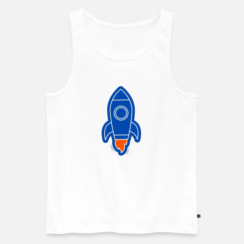 Weltraumrakete - Männer Premium Bio Tank Top - Weiß