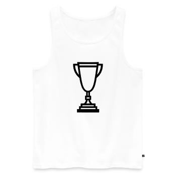 Trophäe - Männer Premium Bio Tank Top - Weiß - Vorne - Michal (187cm)