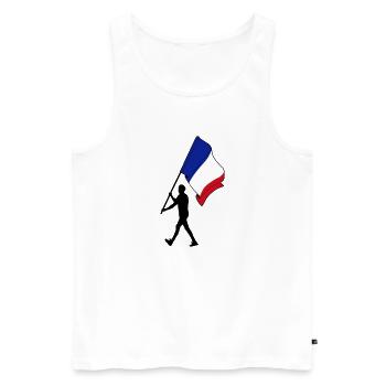 Drapeau France homme marchant - Débardeur bio Premium Homme - blanc - Devant - Michal (187cm)