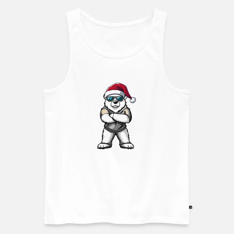 Eisbär Weihnachtsmann - Männer Premium Bio Tank Top - Weiß