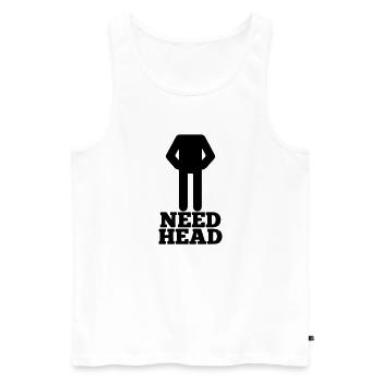 brauche Kopf - Männer Premium Bio Tank Top - Weiß - Vorne - AI Model Male 178 light (178cm)