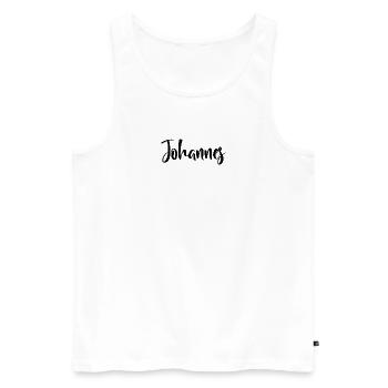 Johannes - Männer Premium Bio Tank Top - Weiß - Vorne - AI Model Male 178 light (178cm)