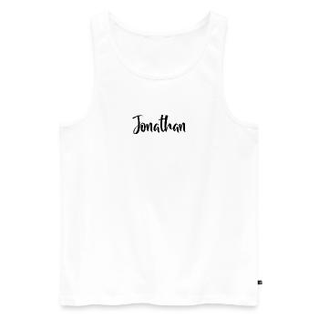 Jonathan - Männer Premium Bio Tank Top - Weiß - Vorne - AI Model Male 178 light (178cm)