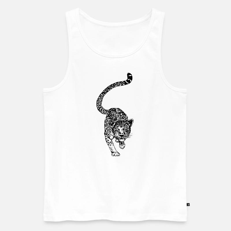 Leopard - Männer Premium Bio Tank Top - Weiß
