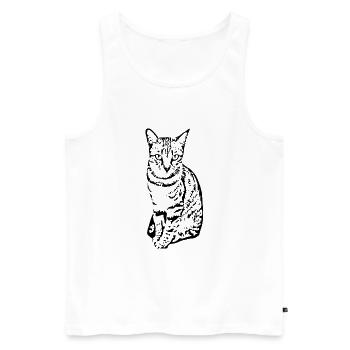 Katze Kätzchen Tigerkatze Katzenshirt Geschenk - Männer Premium Bio Tank Top - Weiß - Vorne - AI Model Male 178 light (178cm)