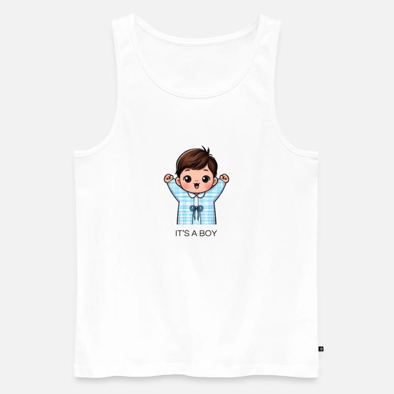 IT S A BOY - Männer Premium Bio Tank Top - Weiß
