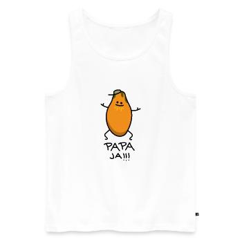 Lustige Papaya wird Papa - Männer Premium Bio Tank Top - Weiß - Vorne - Michal (187cm)