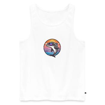 Delfin Cool Summer - Men's Premium Organic Tank Top - white - Front - AI Model Male 178 light (178cm)