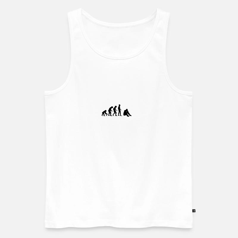 Evolution Depressionen - Männer Premium Bio Tank Top - Weiß