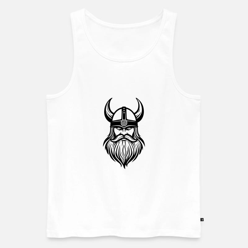 Wikinger Krieger - Männer Premium Bio Tank Top - Weiß