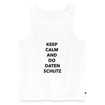Keep calm and do Datenschutz - Männer Premium Bio Tank Top - Weiß - Vorne - AI Model Male 178 light (178cm)