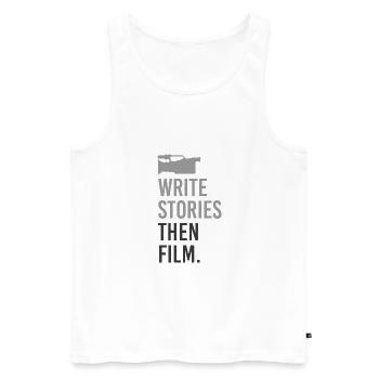 Writer - Men's Premium Organic Tank Top - white - Front - AI Model Male 178 light (178cm)